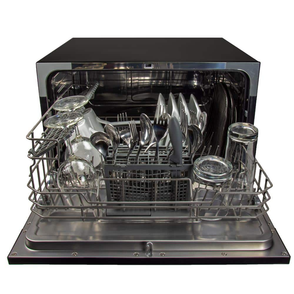 Magic Chef Black Energy Star Countertop Portable Dishwasher