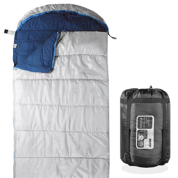 KHOMO GEAR 3-Season Sleeping Bag for Travel, Camping, Hiking and Outdoors in Gray