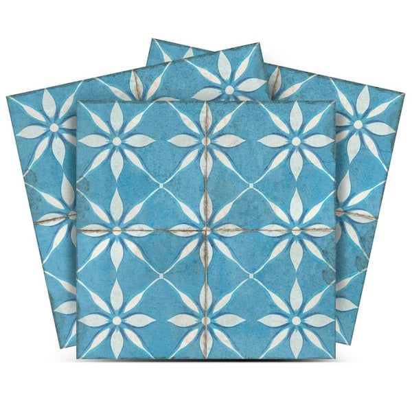 Blue and White R212 4 in. x 4 in. Vinyl Peel and Stick Tile (24-Tiles, 2.67 sq. ft./Pack)