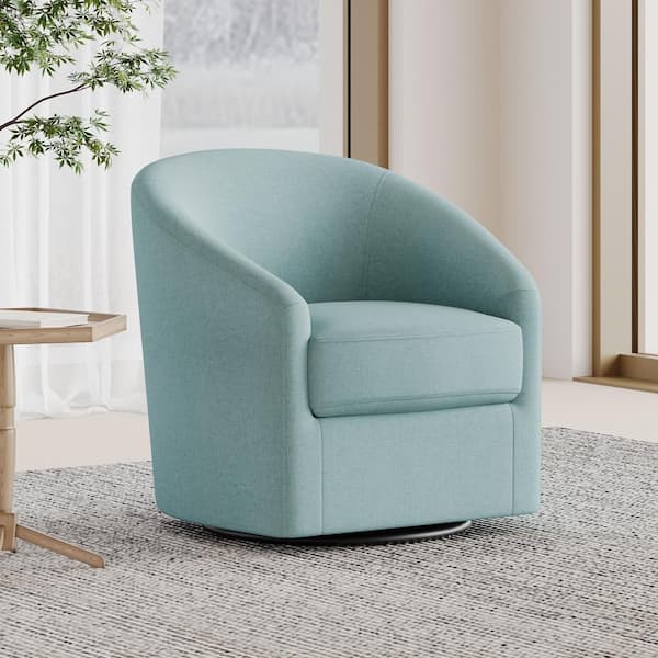 Noble House Light Blue Fabric Indoor Modern Upholstery Swivel