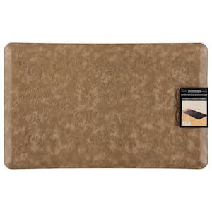 Cloud Comfort Taupe 20 in. x 39 in. Medallion Embossed Anti-Fatigue Mat