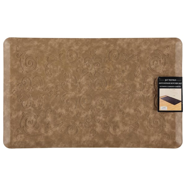 Cloud Comfort Taupe 20 in. x 39 in. Medallion Embossed Anti-Fatigue Mat
