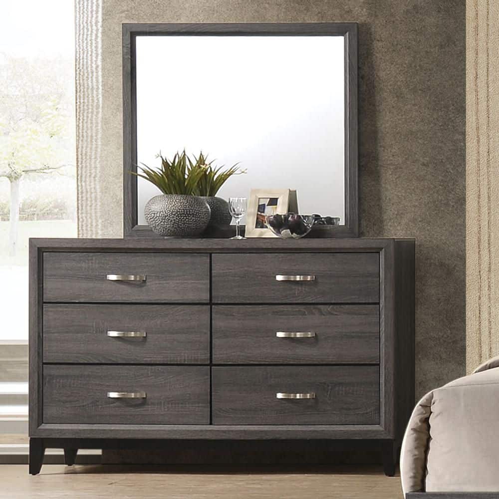 Valdemar 39" Full-Length Rectangular Wood Mirror in Weathered Gray