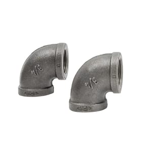 3/4 in. Black Iron 90° Elbow (2-Pack)