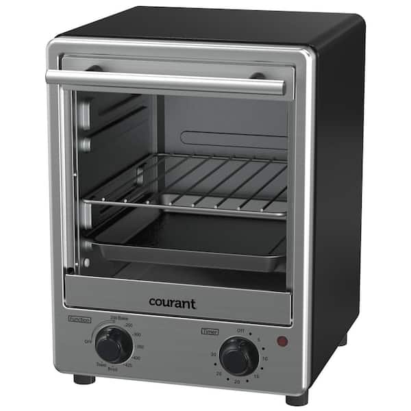 Courant 4-Sandwich Bread Slice Stainless Steel Front Toaster Oven