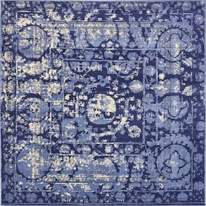 La Jolla Vintage Blue 8' 0 x 8' 0 Square Rug