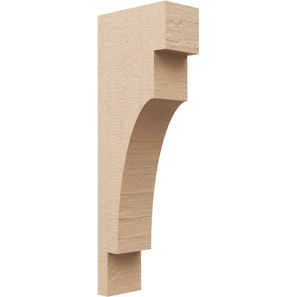 Ekena Millwork 5 in. x 30 in. x 10 in. Thin Mediterranean Rough Cedar Woodgrain TimberThane Corbel, Primed Tan