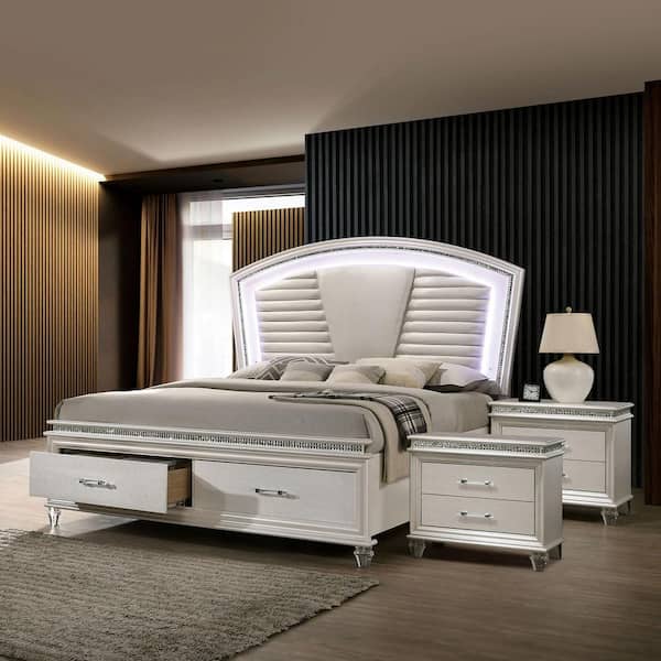Litzler 3-Piece Pearl White King Wood Bedroom Set