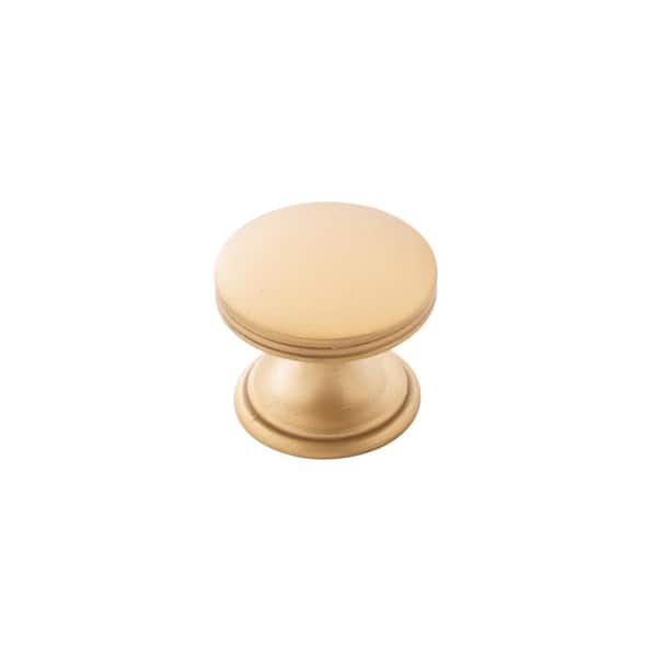 HICKORY HARDWARE American Diner 1-3/8 in. Dia Brushed Golden Brass Cabinet Knob (10-Pack)