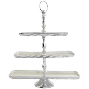 3-Tier Silver Aluminum Decorative Cake Stand