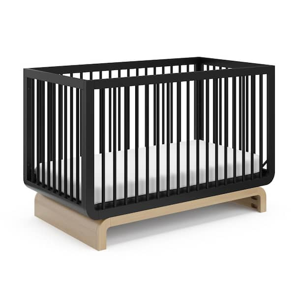 Black and natural wood 2025 crib