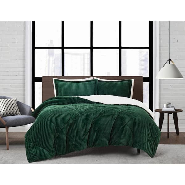 3 pc DKNY Green sold Sherpa comforter set !