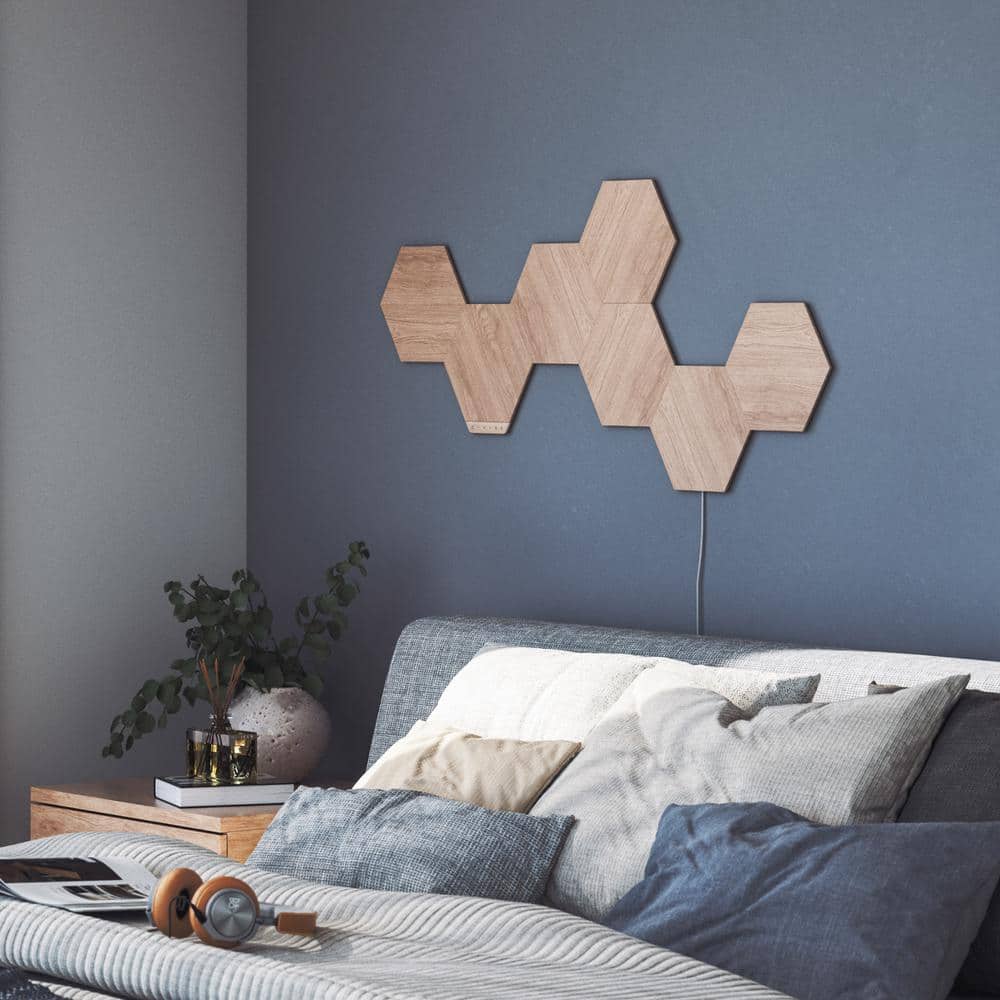 Nanoleaf 7 Panels Adjustable White Hexagon Modular LED Wall Lights