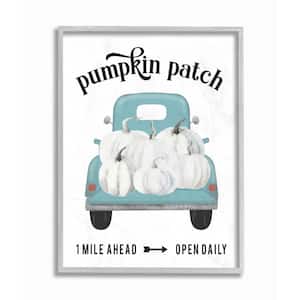 "Pumpkin Patch Truck Autumn Fall Seasonal Design" by Lettered and Lined Framed Abstract Wall Art 16 in. x 20 in.