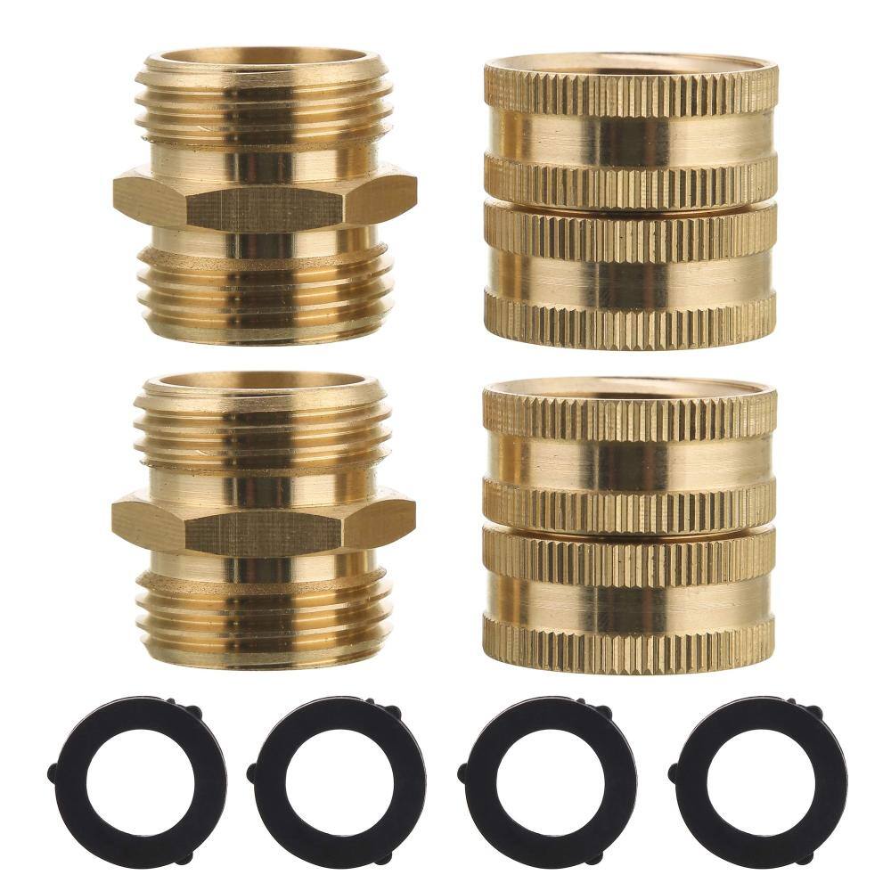 3/4 Inch Brass Garden Hose Adapter 4-Pack, Double Male and Double Female Connectors with 4 Extra Washers price history on PriceWatchPro