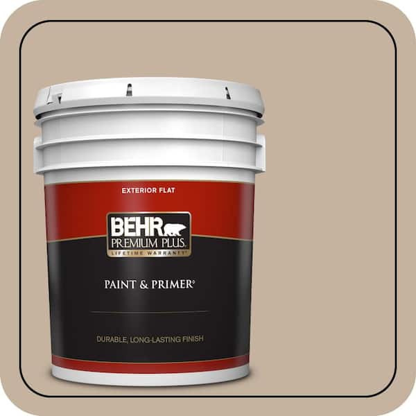 BEHR PREMIUM PLUS 5 gal. #ECC-20-1 Canyon View Flat Exterior Paint & Primer