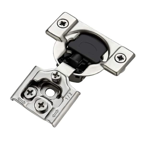 60-Pack 30-Pair 1/2 in. Overlay Soft Close Hinges, Satin Nickel Hidden Concealed Hinge, Stainless Steel, Self Closing