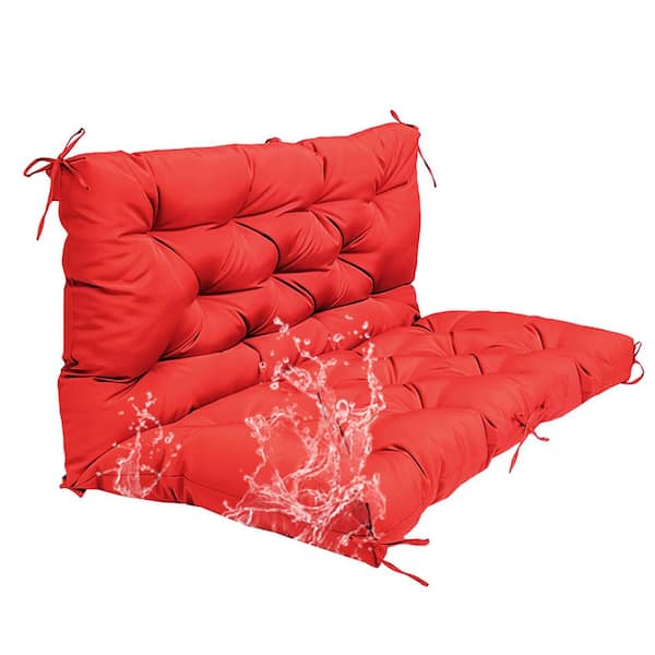 Unbranded 2–3-Seater Outdoor Porch Swing Cushion Waterproof Bench Cushion with Backrest – 40 in. x 20 in. x 20 in.