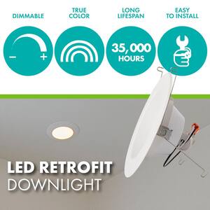 5 in. and 6 in. Retrofit 2700K Remodel Non-IC Rated Integrated LED Recessed Light Kit with White Trim (12-Pack)
