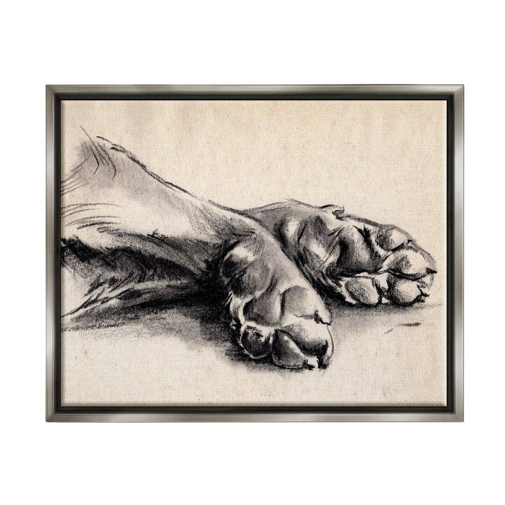 最新のデザイン The Design Charcoal Paw Dog Collection Decor Home Stupell 版画