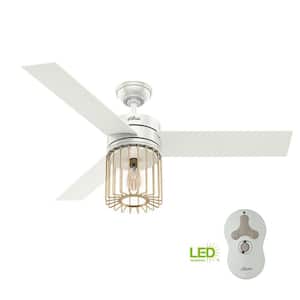 Ronan 52 in. LED Indoor Fresh White Ceiling Fan with Remote Control and Light