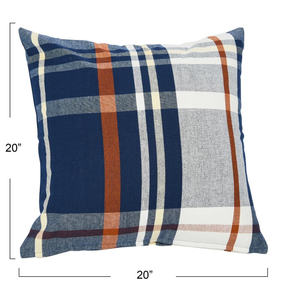 Chic Square Plaid Cotton Standard Pillow Cover
