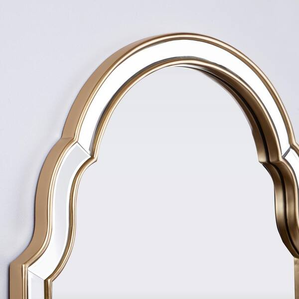 THKSHOUZ Gold 23.6 in. W x 31.5 in. H Modern Arched Resin Framed