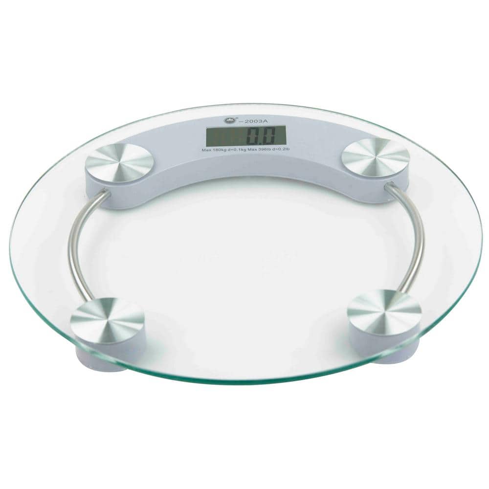  Escali Digital Glass Bath Scale for Body Weight, Bathroom Body  Scale, High Capacity of 400 lb, Battery Included, Clear Round Platform :  Health & Household