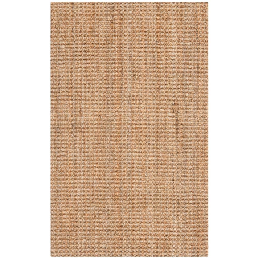 Natural Brown Handmade Flat Woven Cotton Area Rug