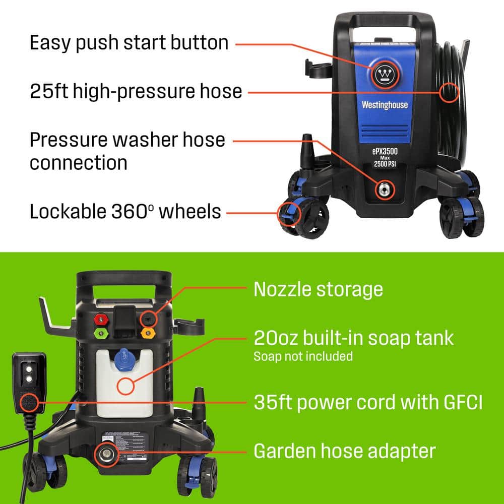Westinghouse 2500 PSI Blue and Black Electric Pressure Washer
