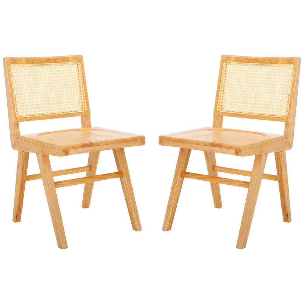 Hattie Natural 20.1 in. Rattan Dining Chair Set of 2