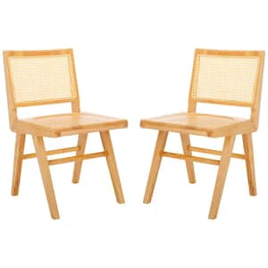 Hattie Natural 20.1 in. Rattan Dining Chair Set of 2