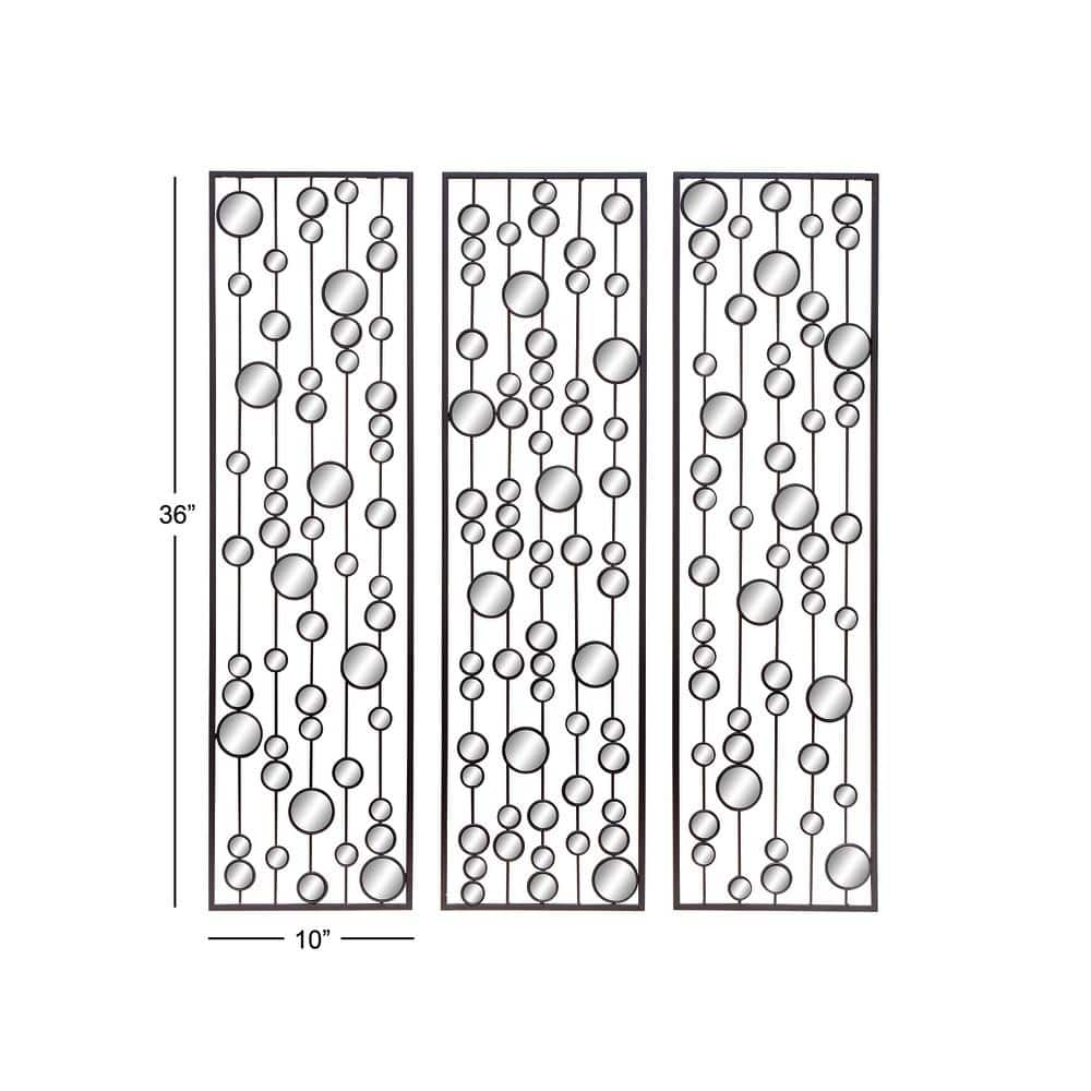 Eccentric Glam Geometric Mirror Wall Decor Set of 3 in Black
