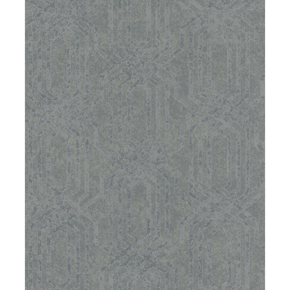 Hotel Collection Grey Embossed Geometric Trellis Glitter Finish Non-Pasted 