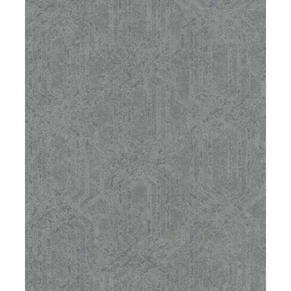 Unbranded Hotel Collection Grey Embossed Geometric Trellis Glitter Finish Non-Pasted Non-Woven Wallpaper Sample