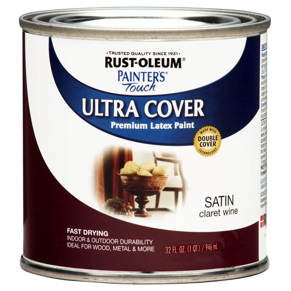 Rust-Oleum 1974502 Painter's Touch Latex Paint, Quart, Semi-Gloss Black 32  Fl Oz (Pack of 1) - House Paint 