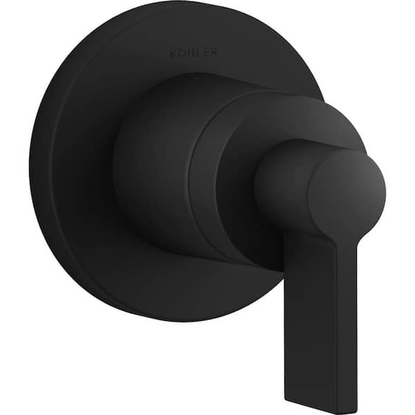 Kohler Components 1 Handle Transfer Valve Trim With Lever Handle In Matte Black Valve Not 4050