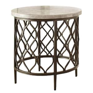 Roland Cream Marble Top End Table