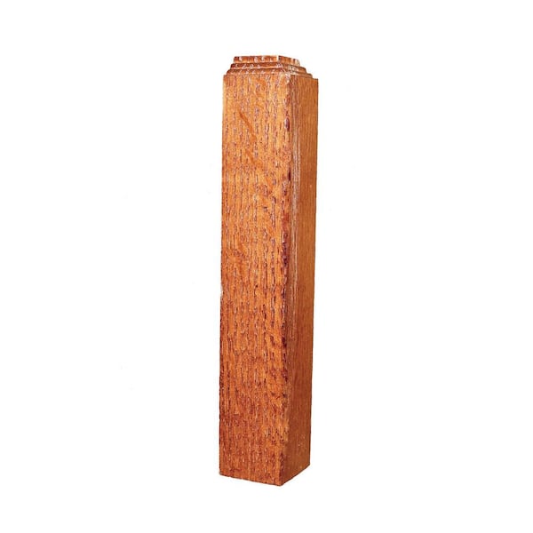 1 in. D x 1 in. W x 6 in. L Stained Oak Wood English Chestnut Inside Base Corner Block