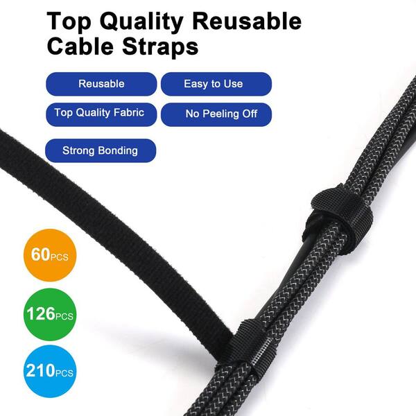 Lukyamzn 6 in. UV Resistant Nylon Cable Zip Tie Black 126-Pack