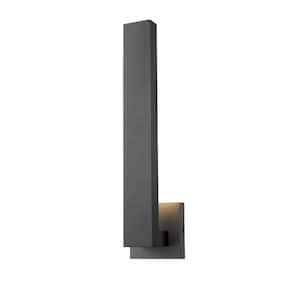 Edge Black 18.5 in Outdoor Hardwired Lantern Wall Sconce with Integrated LED
