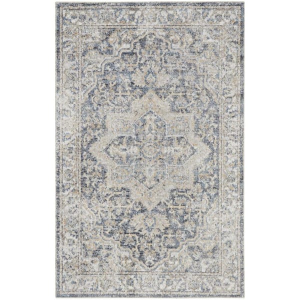 HomeRoots Gray 3 ft. x 5 ft. Oriental Area Rug
