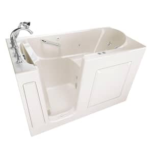 Exclusive Series 60 in. x 30 in. Left Hand Walk-In Whirlpool and Air Bath Bathtub with Quick Drain in Linen