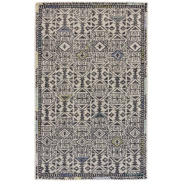 Weave & Wander Binada Black/Line 5 ft. x 8 ft. Geometric Area Rug