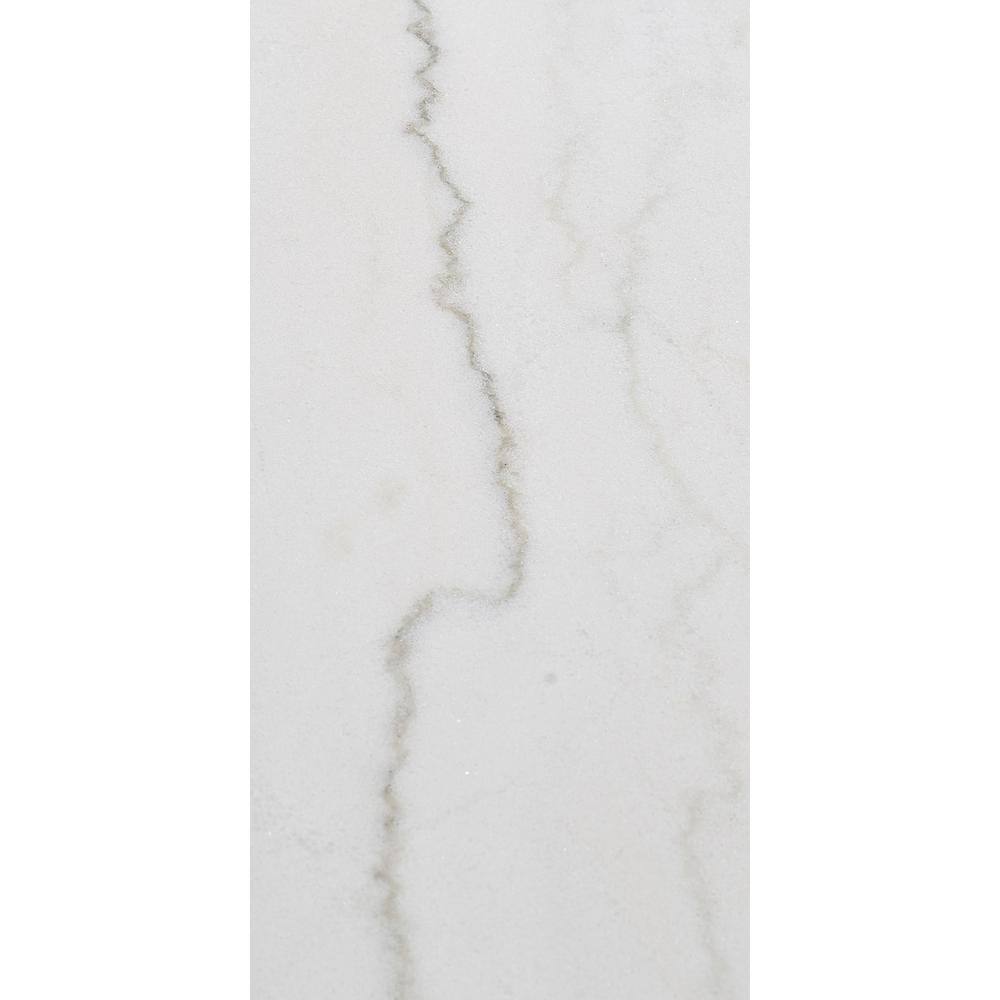 Blonde Wood and White Marble Rectangular Coffee Table with Casters