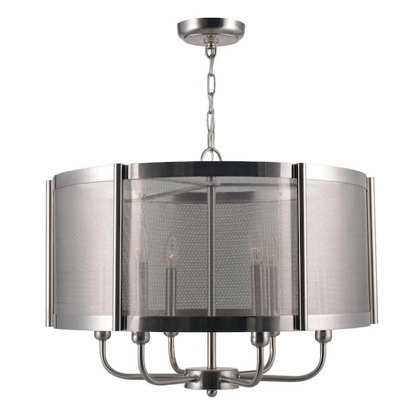 World Imports Xena Collection 6-Light Brushed Nickel Indoor Chandelier