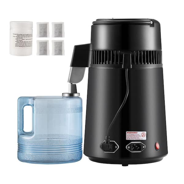 SKYSHALO Water Distiller 16-Cups 750 W Purifier Filter 1.1 Gal. Electric Kettle with Handle, Black