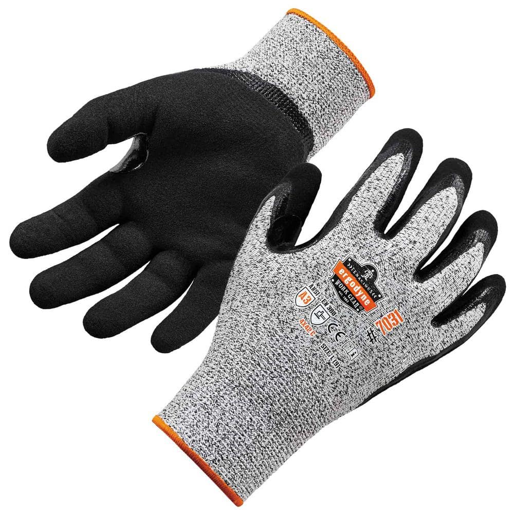 Cut Resistant for Safety Construction 3 Pairs Mechanic Work Gloves with Latex Nitrile Microfoam Grip Warehouse Working For Men and Women Heavy Duty Protective Grip for Gardening
