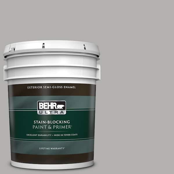 BEHR ULTRA 5 gal. #BXC-25 Colonnade Gray Semi-Gloss Enamel Exterior Paint & Primer