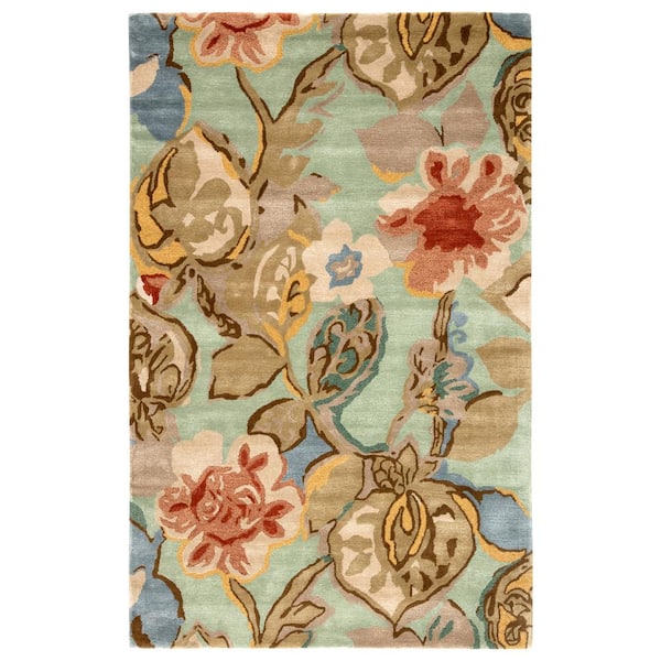 Jaipur Living Celadon 2 ft. x 3 ft. Floral Area Rug